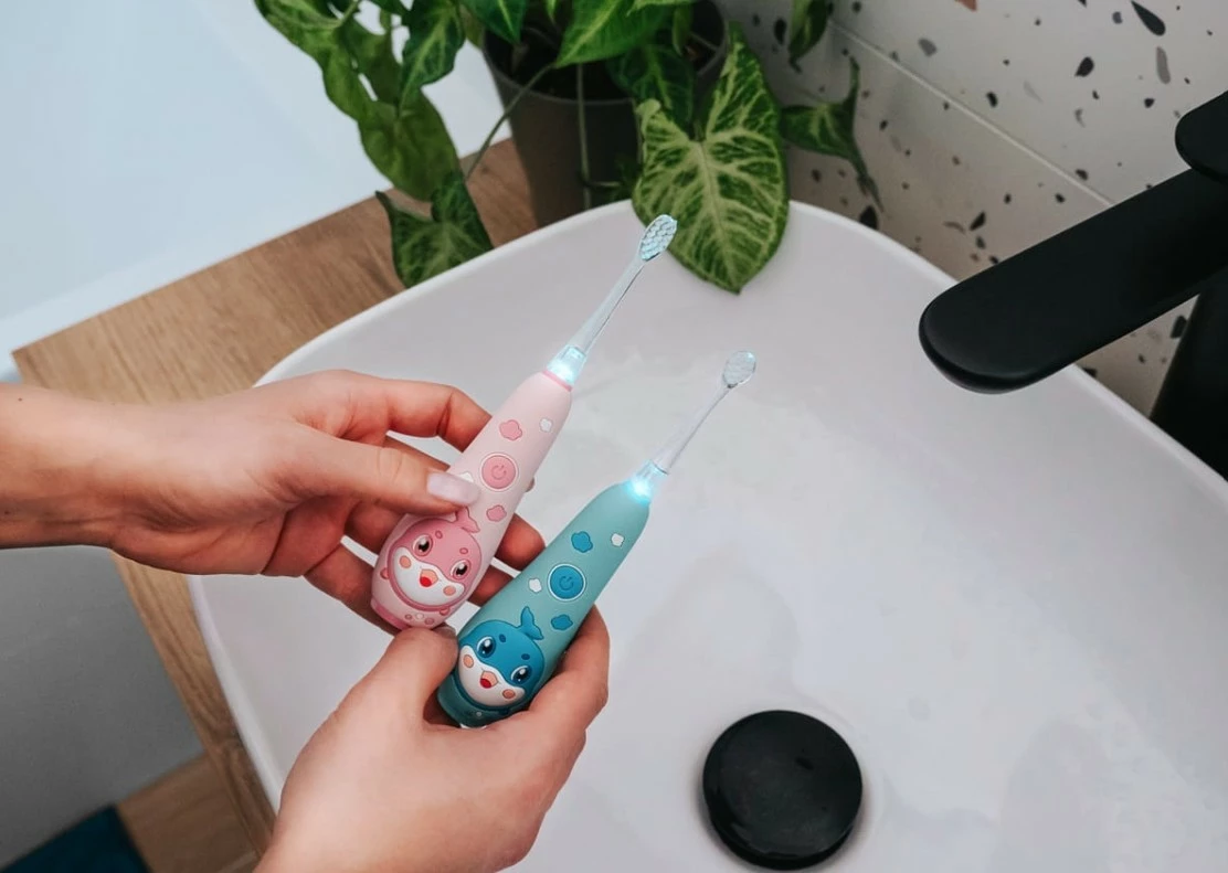 Furçë dhëmbësh elektrike Concept Baby KIDO SMILE ZK3010, sonike, për fëmijë 1-5 vjeç, Rozë, set me 4 koka