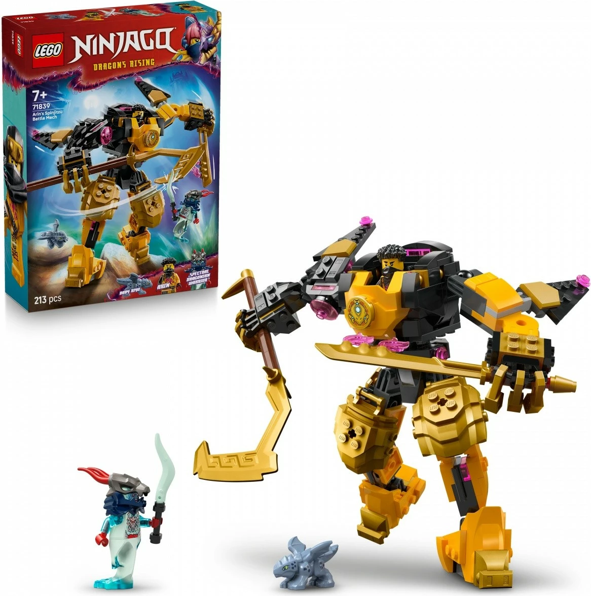 Set LEGO Ninjago Spinjitzu Battle Mech Arina 71839, 213 pjesë, për fëmijë, Plastikë