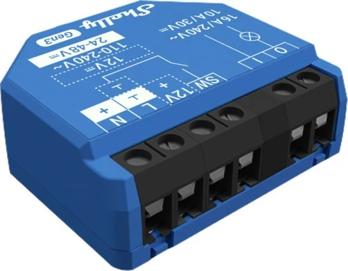 Smart switch Shelly 1 Gen3, 1P, Wireless, Blu