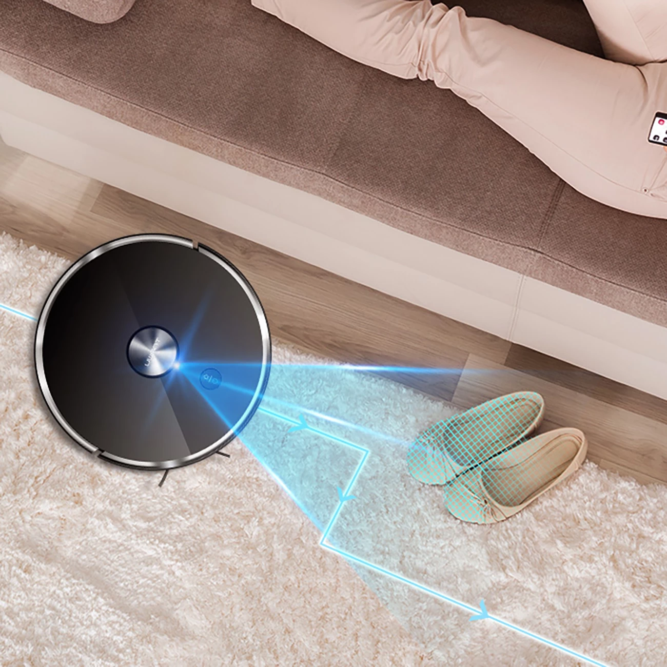 Robot pastrues UWANT U100 me mop, stacion mbushje/pastrimi, i zi