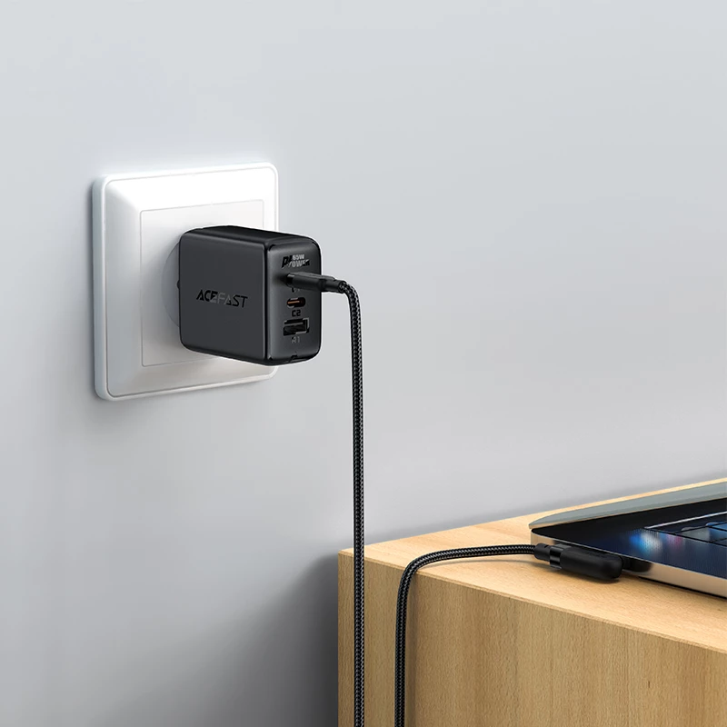 Kabllo Acefast C5-03 USB-C në USB-C, 2m, 100W, e zezë