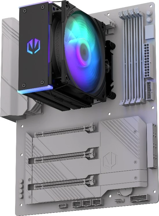 Ftohës procesori Endorfy Fera 5 Black ARGB, EY3A012, me ndriçim ARGB, 12 cm, i zi