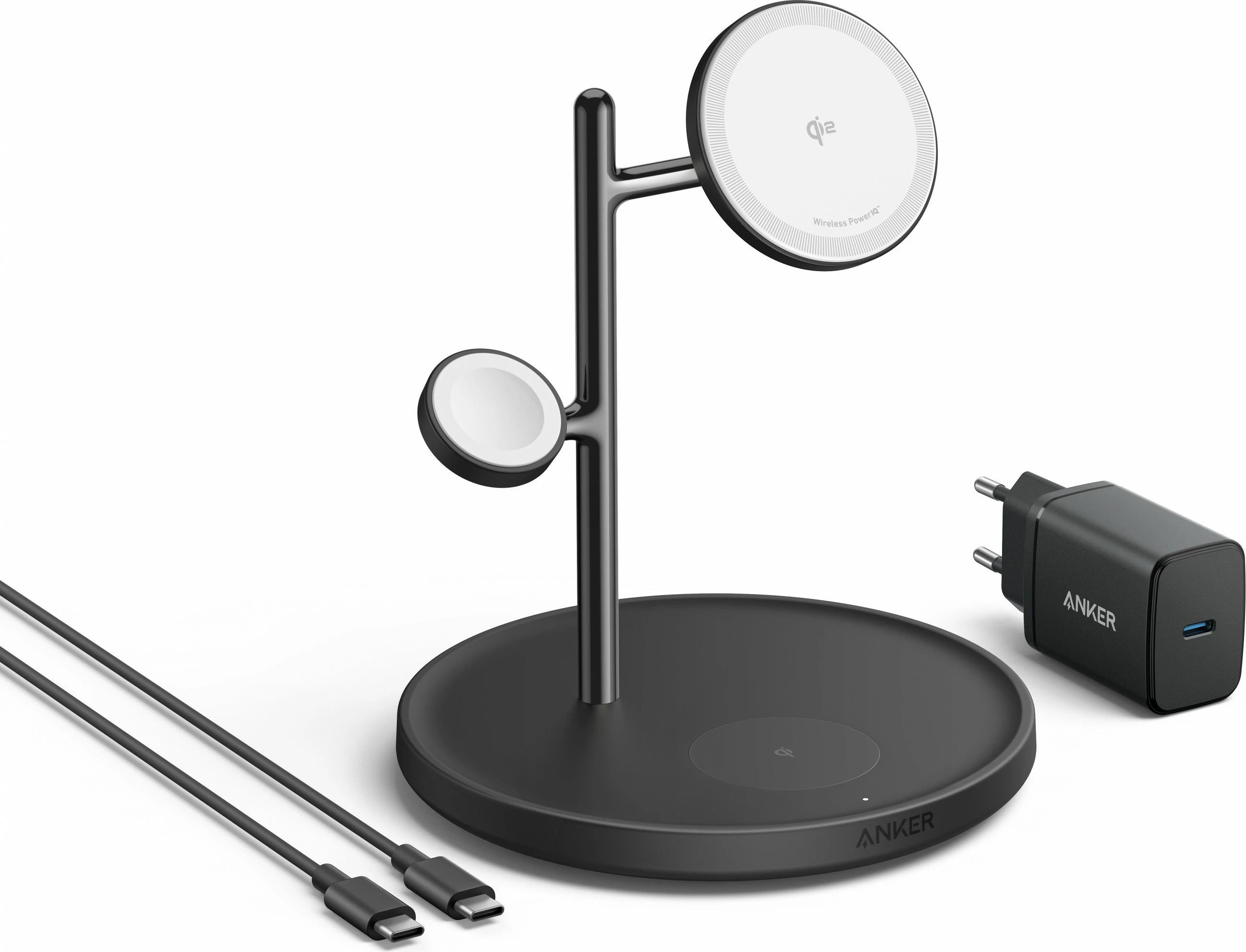 Stacion karikimi Anker MagGo, USB, Karikim pa tela, Ngjyrë e zezë