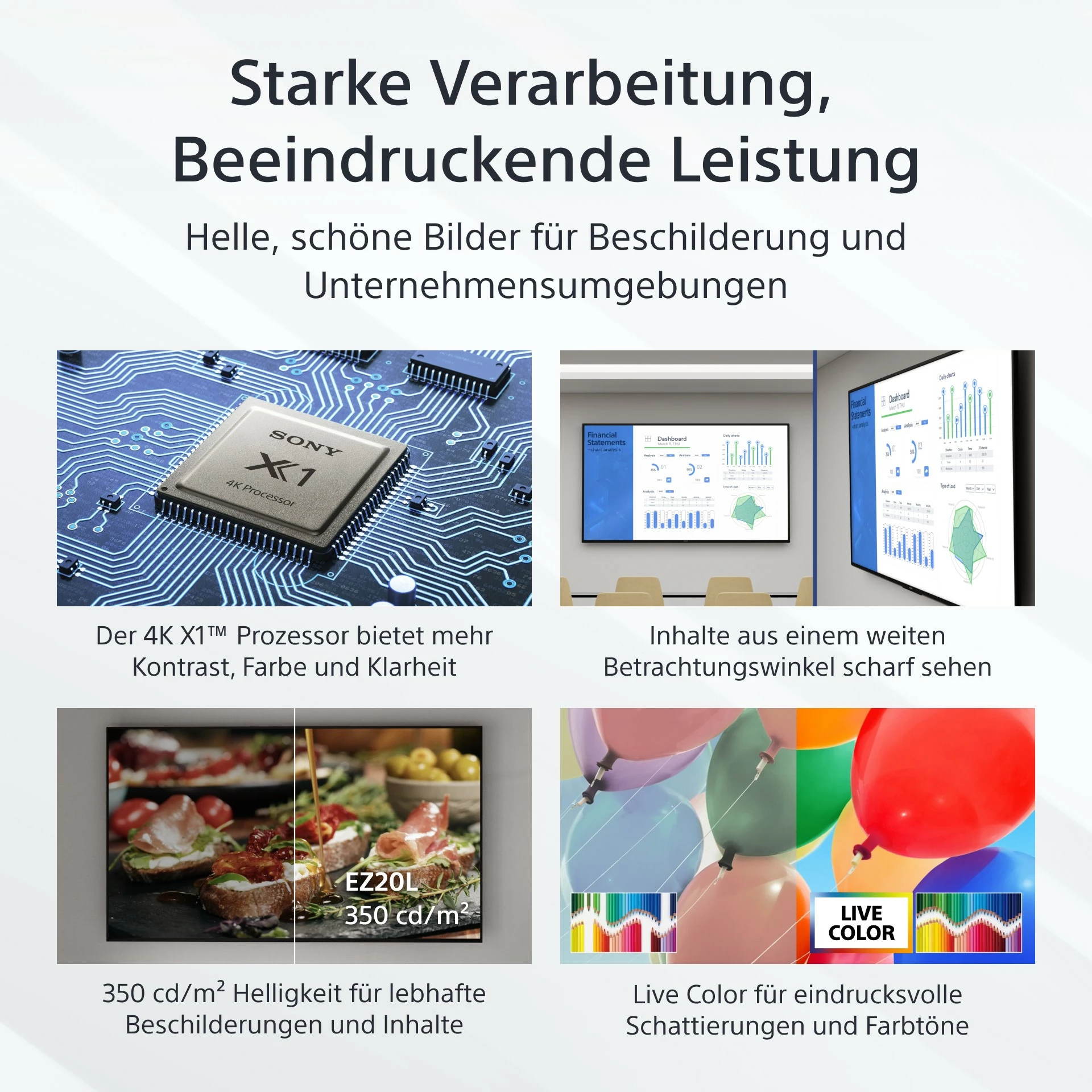 Ekran i madh Sony FW-50EZ20L, 50 inç, 4K Ultra HD, LED, Wi-Fi, Android