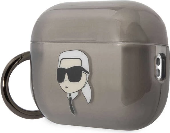 Mbështjellës Karl Lagerfeld për AirPods Pro 2, me unazë, i zi