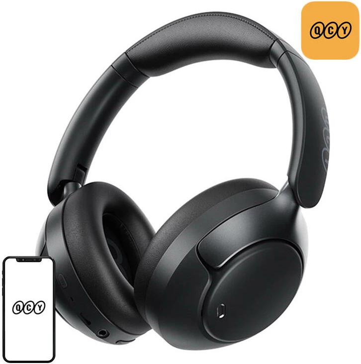 Kufje wireless QCY H3 Pro ANC, mbi vesh, Bluetooth 5.4, Hi-Res Audio, e zezë