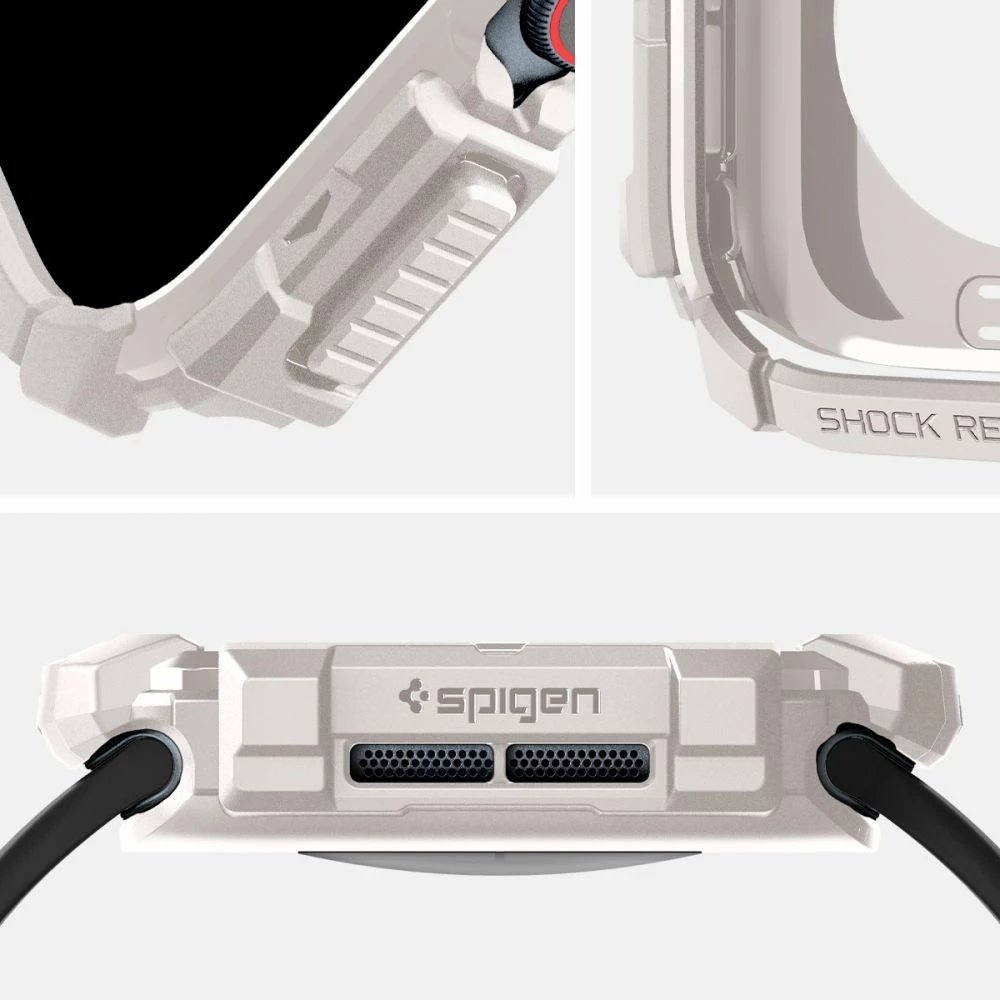 Mbështjellës Spigen Rugged Armor për Apple Watch 10 46mm, Bezhe