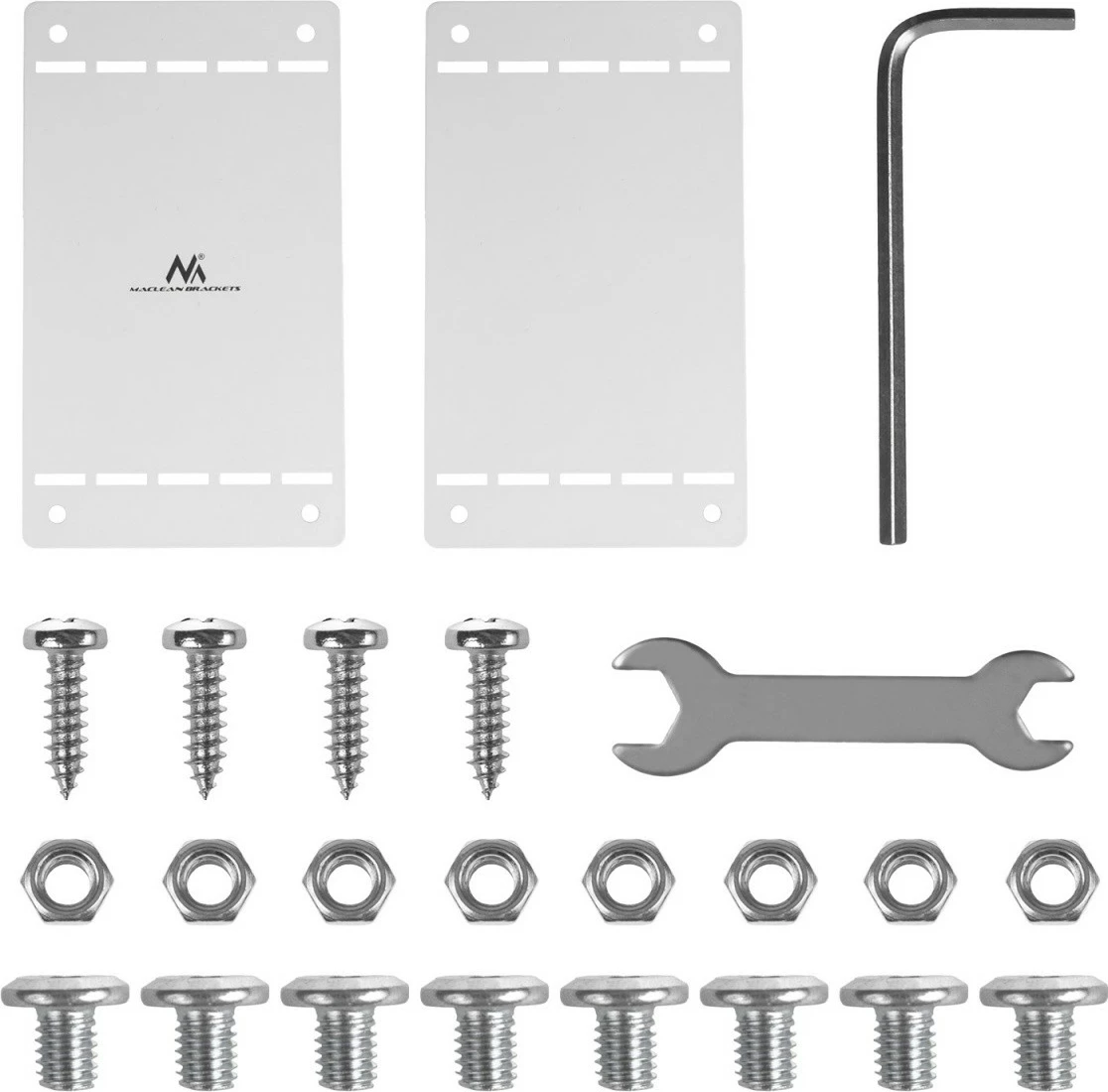 Organizues kabllosh Maclean MC-107 W, nën tavolinë, çelik, Bardhë