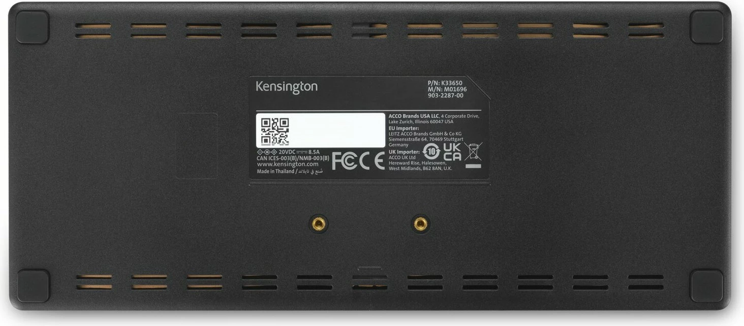 Docking station Kensington SD4781P EQ, USB-C & USB-A, Dual 4K, e zezë