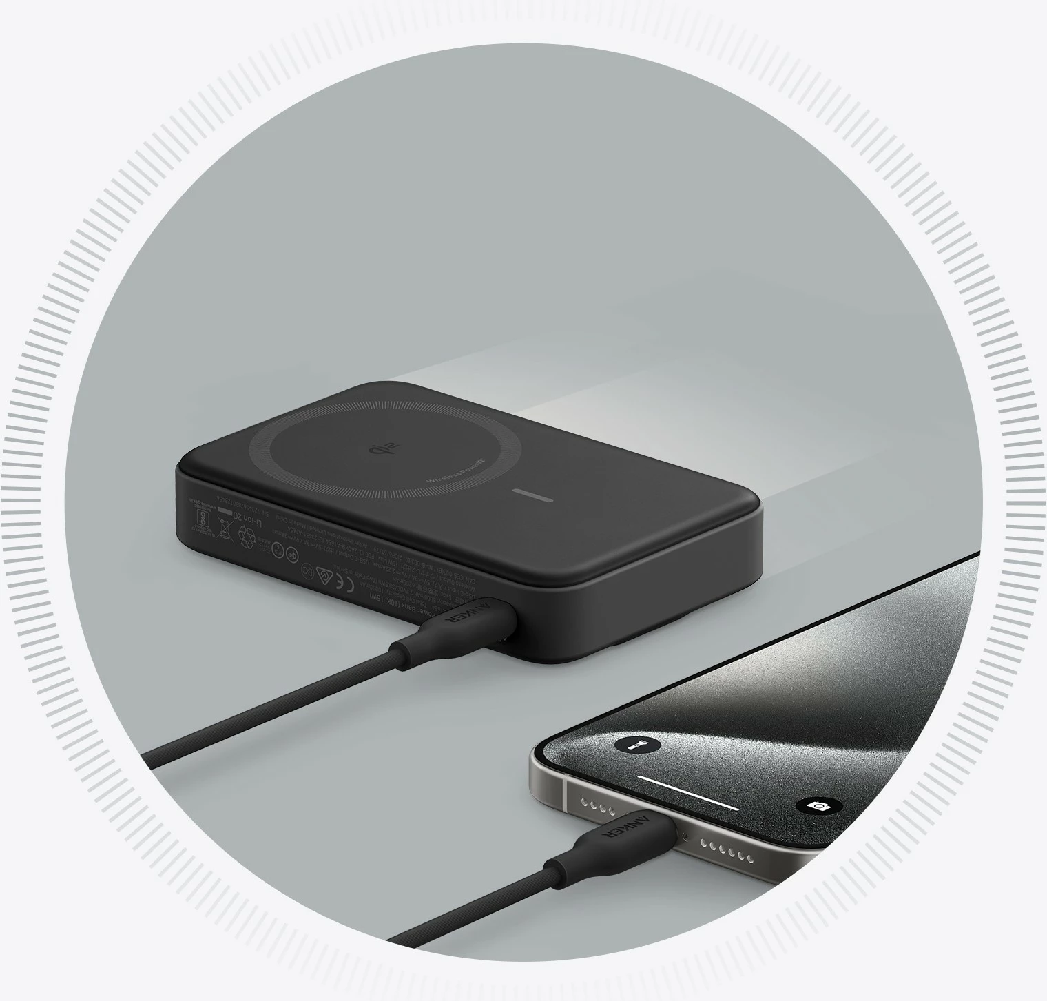 Powerbank Anker 633 MagGo, 10.000 mAh, 15W, e zezë