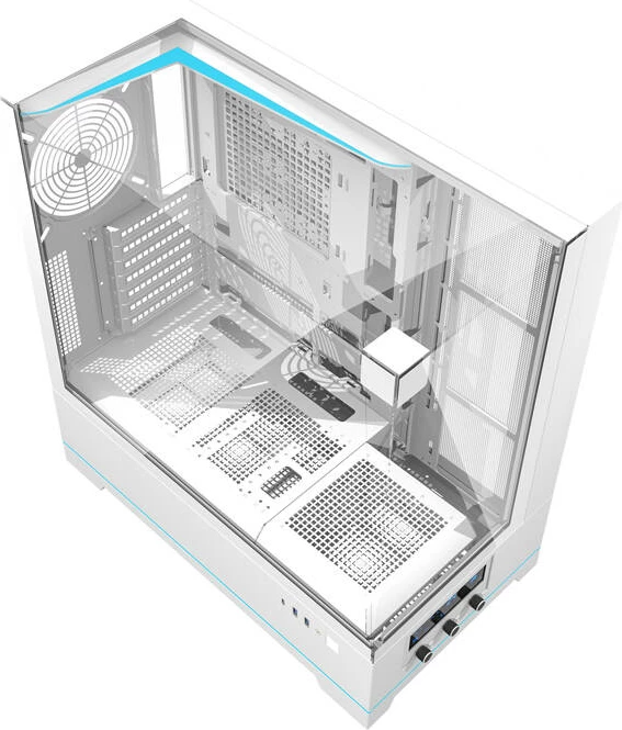 Kasë Darkflash DY450, ATX Mid Tower, pa ventilatorë, xham i temperuar, e bardhë