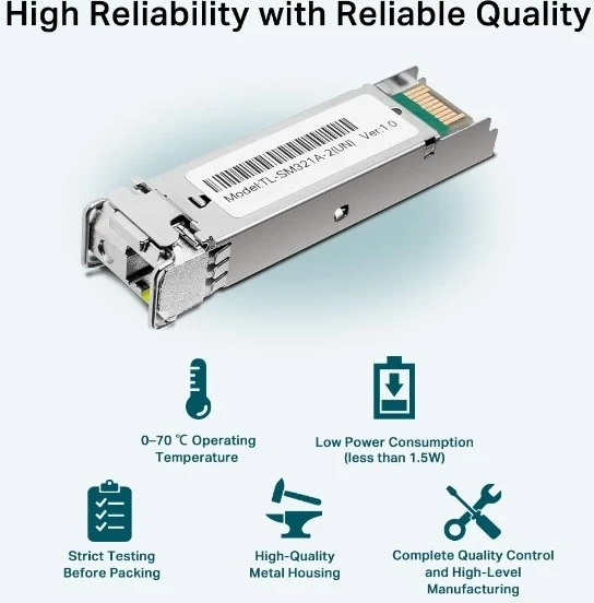 Modul transceiver rrjeti TP-Link TL-SM321A, Fiber optic, 1250 Mbit/s, SFP