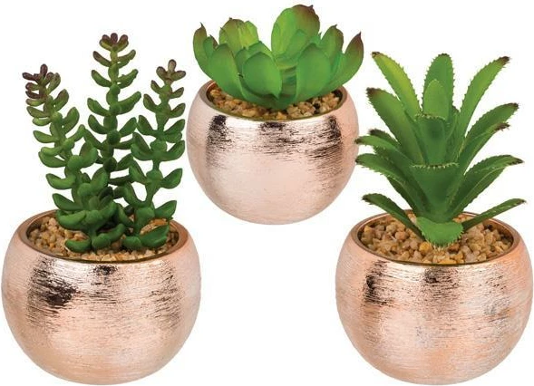 Bimë artificiale OUT OF THE BLUE 3 dizajne, 10 x H18 cm, Rozë/Artë