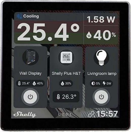 Display muri Shelly, Wireless, Touch, 10.2 cm, e zezë