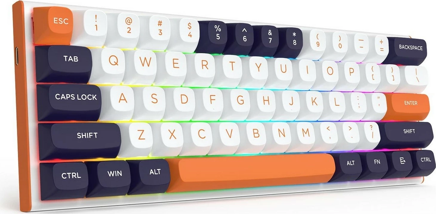 Tastierë Redragon K683, RGB, 61 taste, e bardhë-blu