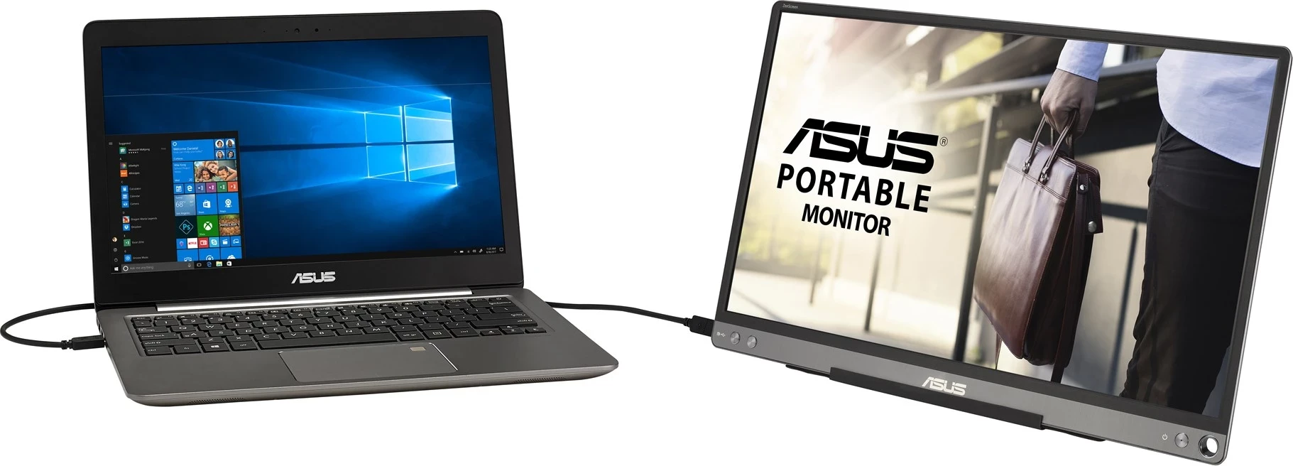 Monitor Portativ ASUS ZenScreen MB16ACE, 15.6", Full HD, LED, Gri