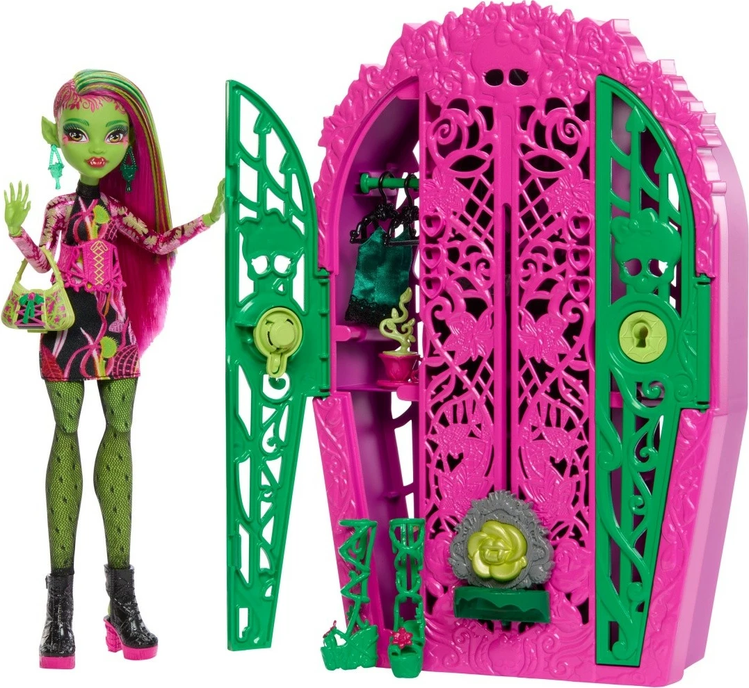 Kukull Monster High Mattel Venus McFlytrap Scare Secrets Garden Mysteries me dollap dhe aksesorë