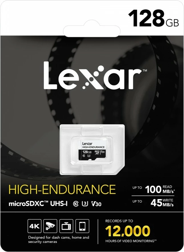 Kartë memorie microSD Lexar High Endurance 128GB, SDXC, UHS-I, Class10, V30