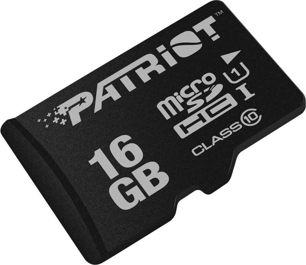 Kartelë memorie microSDHC Patriot LX Series 16GB, e zezë