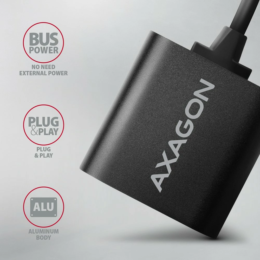 Kartë zanore e jashtme AXAGON ADA-12, USB 2.0, 48kHz/16-bit, metal, kabllo 15 cm, e zezë