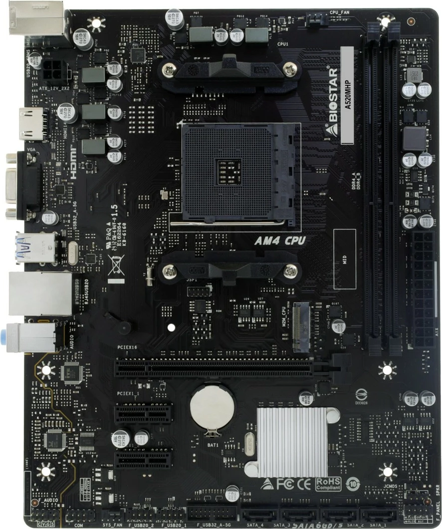 Pllakë amë Biostar A520MHP, AMD, Socket AM4, DDR4, 64 GB