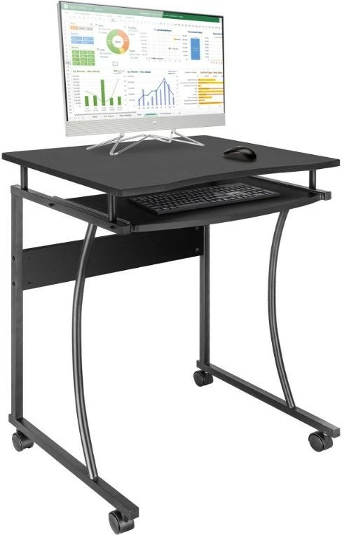 Tavolinë kompjuterike Techly ICA-TB 131B, 60x48cm, me raft tastiere, e zezë