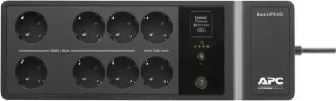 UPS APC BE850G2-GR, 850VA, 8 dalje Schuko, USB Type-C dhe A, e zezë