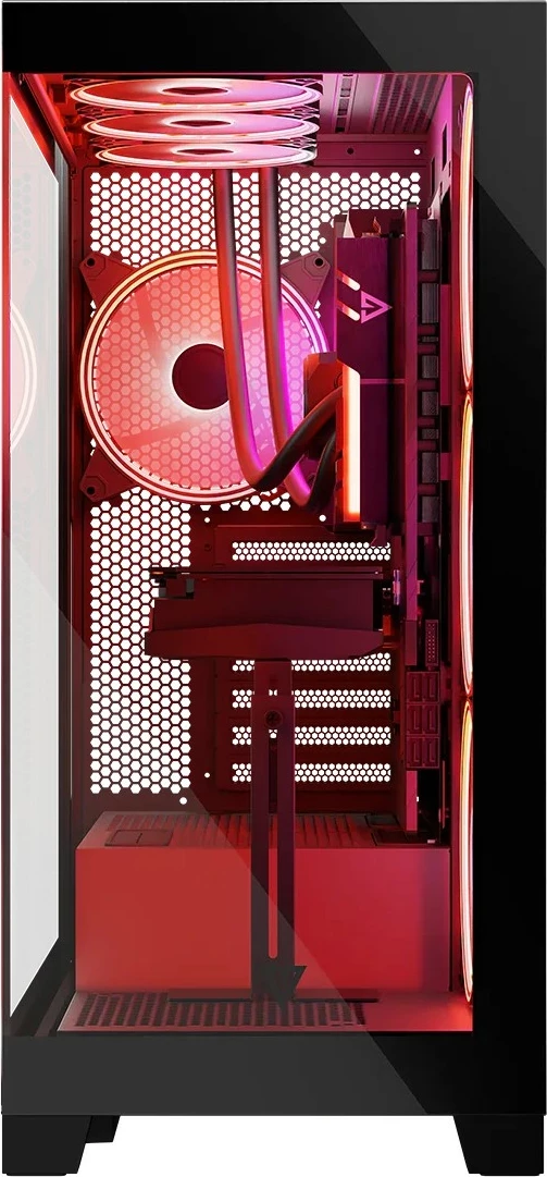 Kasë MODECOM Volcano Space ARGB, Midi Tower, xham i temperuar, e zezë