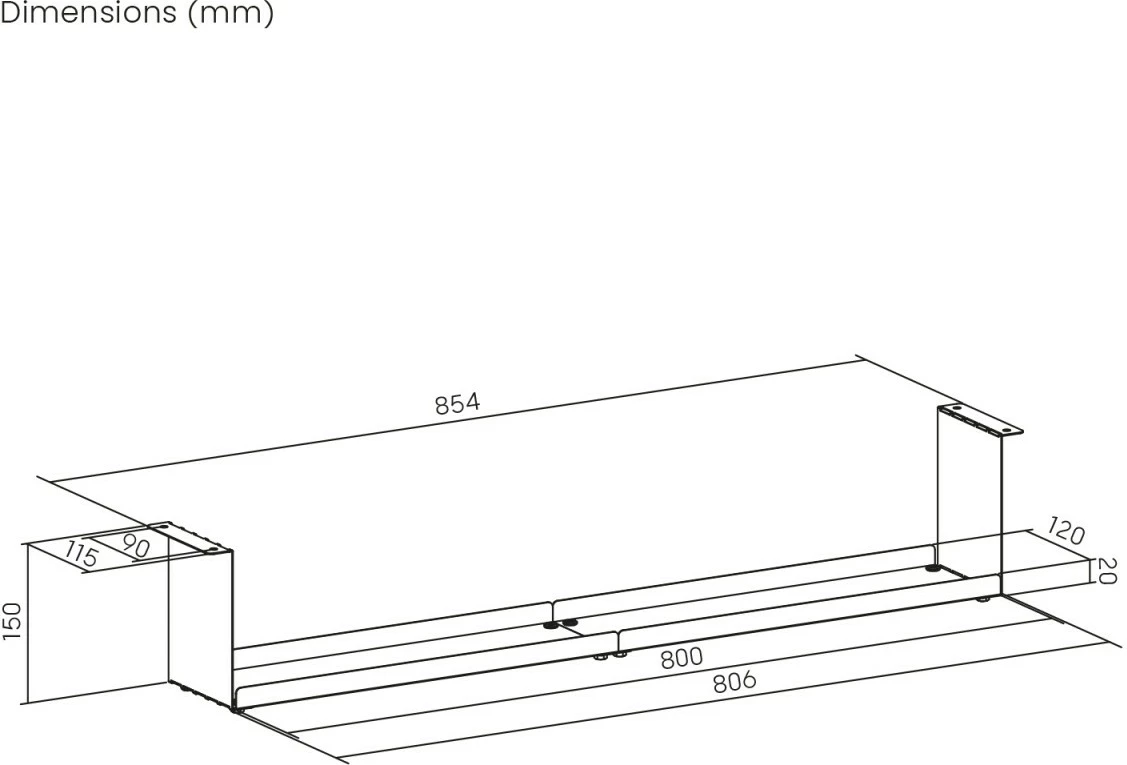 Organizues kabllosh Maclean MC-107 W, nën tavolinë, çelik, Bardhë