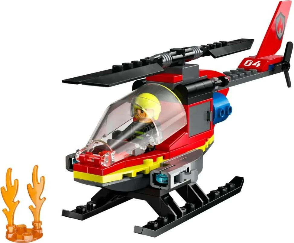 Set LEGO City Helikopter shpëtimi nga zjarri 60411, 85 pjesë, për fëmijë, plastikë