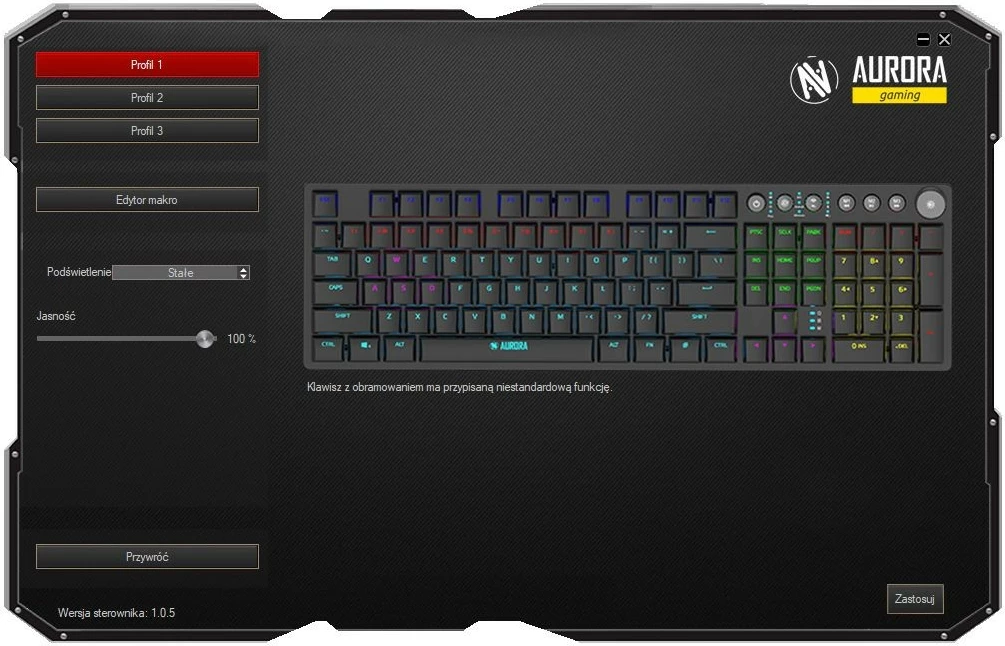 Tastierë mekanike gaming iBOX Aurora K-6, LED, me kabllo/pa kabllo, e zezë