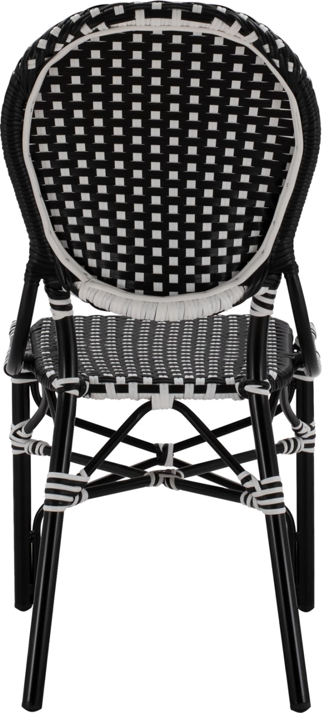 Karrige alumini pamje bambuje me thurje bardhë e zi FH5792.02 46x60x96 cm