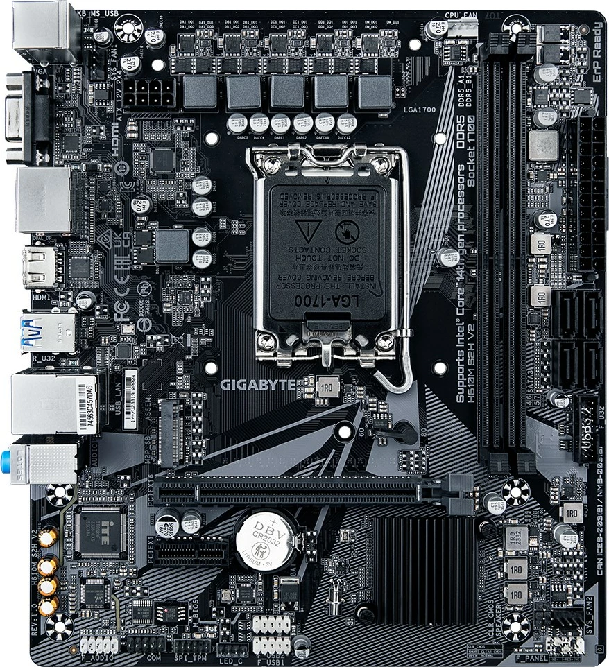Pllakë amë Gigabyte H610M S2H V2, Socket LGA 1700, ATX, E zezë