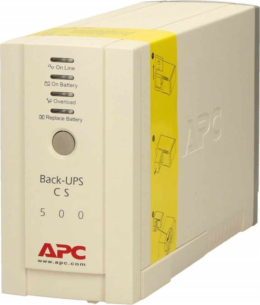 UPS APC BK500EI Back-UPS, 500VA, 300W, Tower, USB/RS232, Bardhë