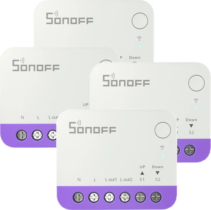 Switch i mençur për roleta, Sonoff MINI-RBS, Wi‑Fi Matter 100–240V, kontroll përqindje, paketë 4 copë