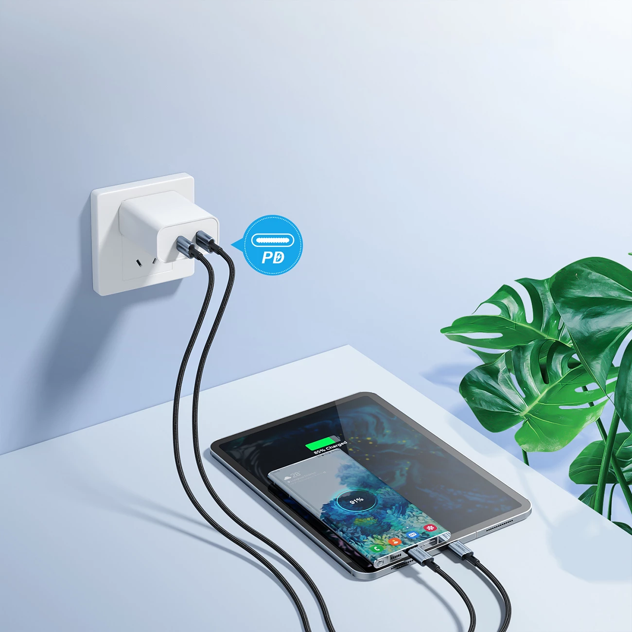 Kabllo USB-C në USB-C Choetech XCC-1014, 1.2m, 60W, Gri