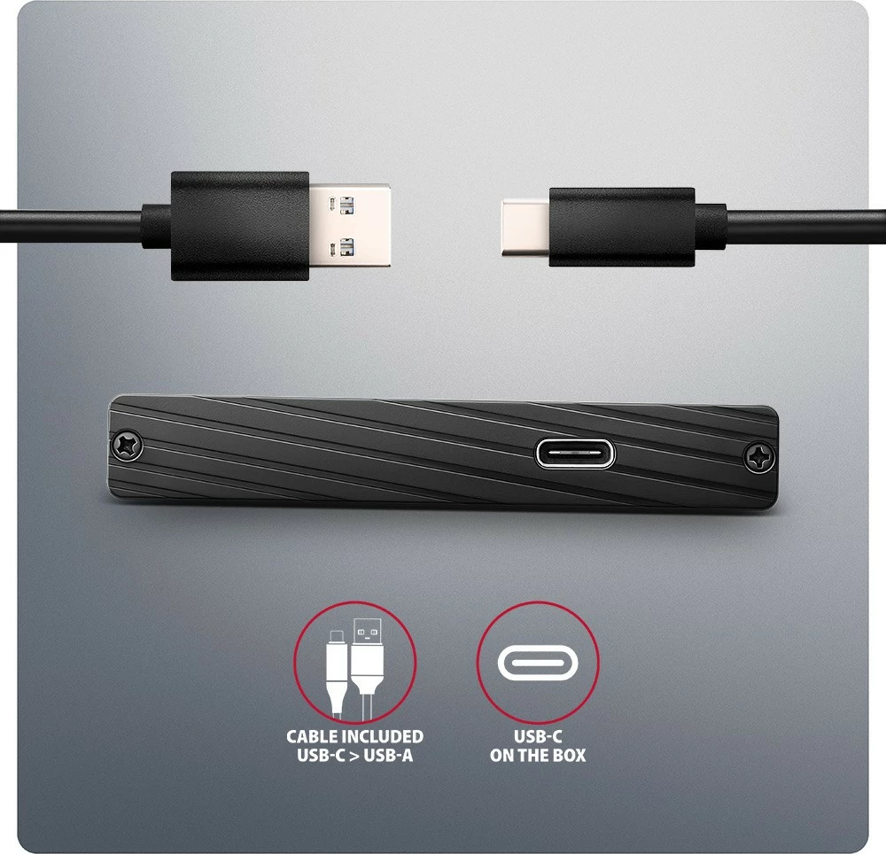 Kasë e jashtme AXAGON EE25-XA6C, 2.5", USB-C 3.2 Gen 1, Alumini, E zezë