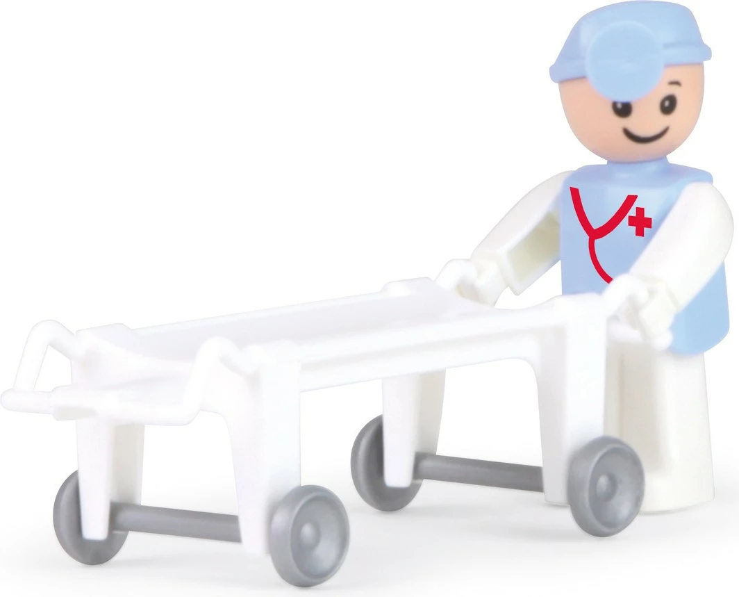 Autoambulancë lodër Lena Truxx me aksesorë, plastike, kuqe/bardhë, set