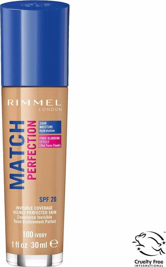 Fondatinë Rimmel Match Perfection 100 Ivory SPF20 30ml
