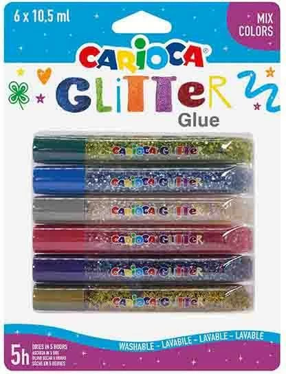 Ngjitës me shkëlqim Carioca, 6x10.5ml, Ngjyra të Përziera