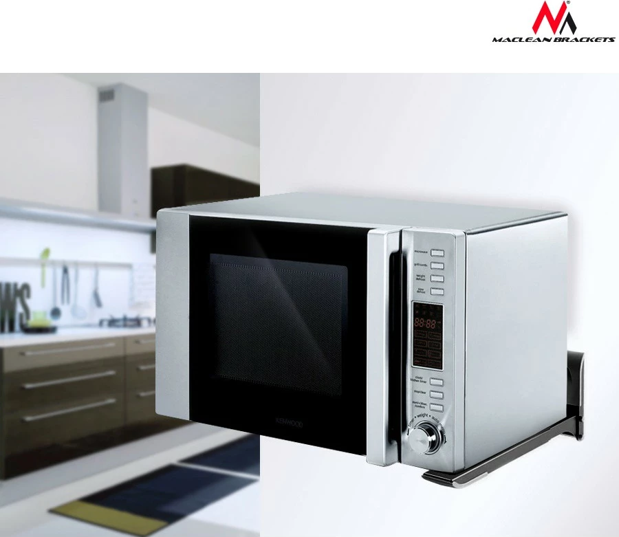 Mbajtëse muri për mikrovalë Maclean MC-776B, metal, e zezë
