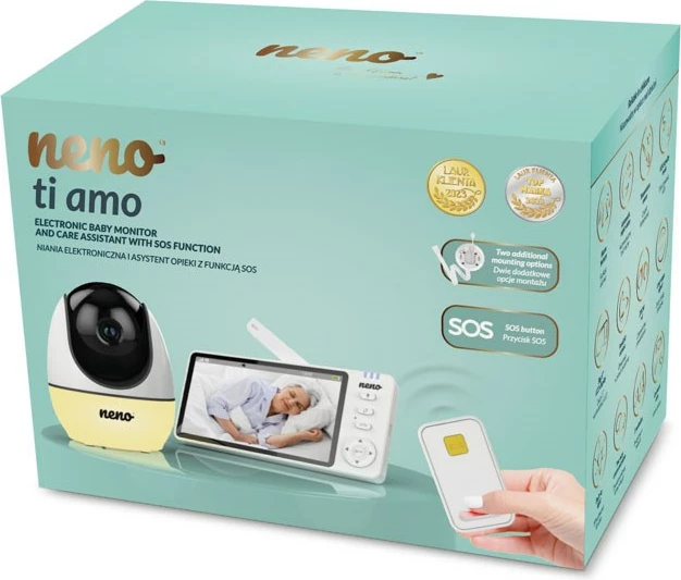 Monitor foshnje neno Ti Amo me ekran 5", funksion SOS, kamerë, bardhë