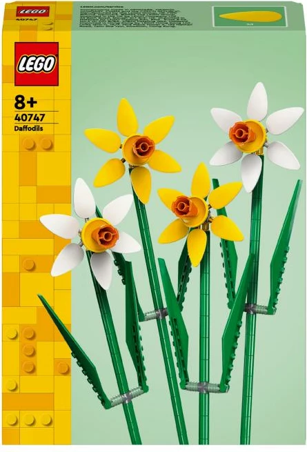Set ndërtimi me blloqe, LEGO Creator, 40747 Daffodils, 4 kërcenj, për moshat 8+, verdhë/bardhë