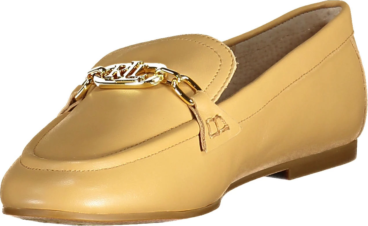 Këpucë Ralph Lauren Classic femra, bezhë