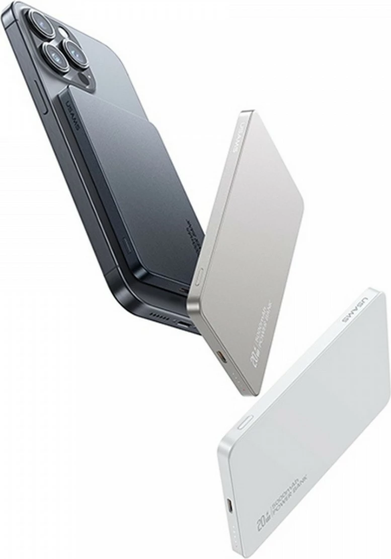 Power bank USAMS USA001542, 5000mAh, 20W PD, MagSafe, Titanium