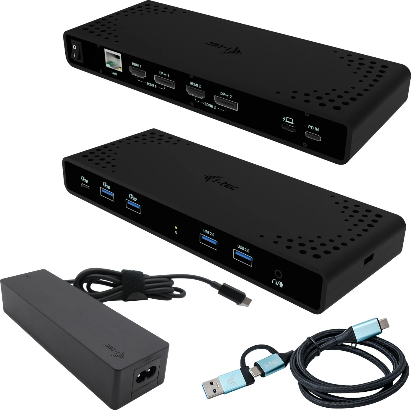 Dok universal I-Tec UNIVERSAL DUAL 4K DOCK PD, lidhje të shumëfishta, Power Delivery, e zezë