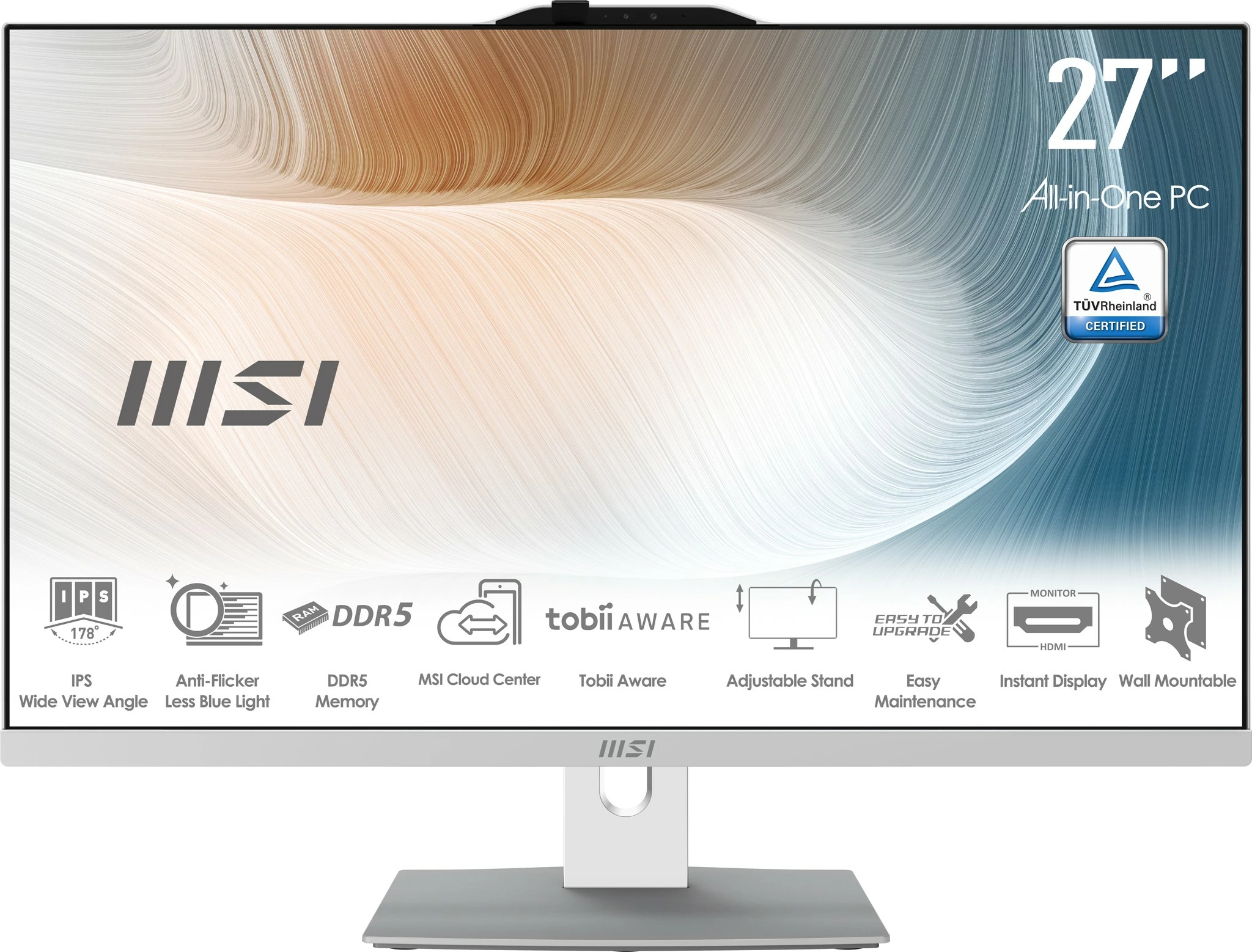 Kompiuter MSI Modern AM272P 1M-838DE, Intel Core i5, 8 GB RAM, 512 GB SSD, 27", Full HD, Windows 11 Pro