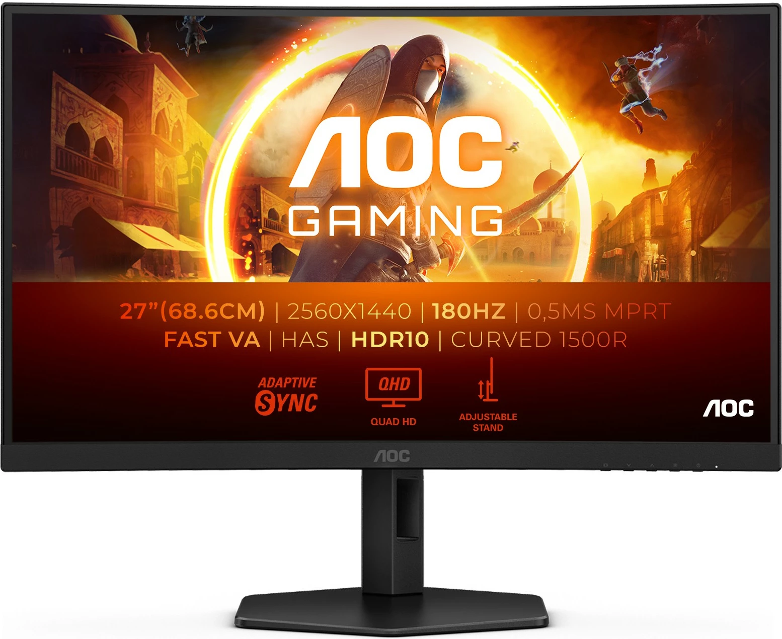 Monitor AOC CQ27G4X, 27", Quad HD, 180Hz, i zi