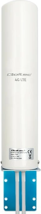 Antenë 4G LTE Qoltec 57045, omnidireksionale, 12dBi, e bardhë, për jashtë