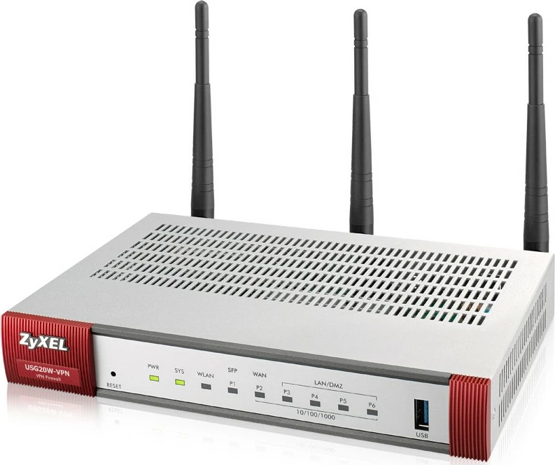 Firewall Zyxel USG20W-VPN me WLAN, 4 porta Gigabit, 3 antena, i bardhë